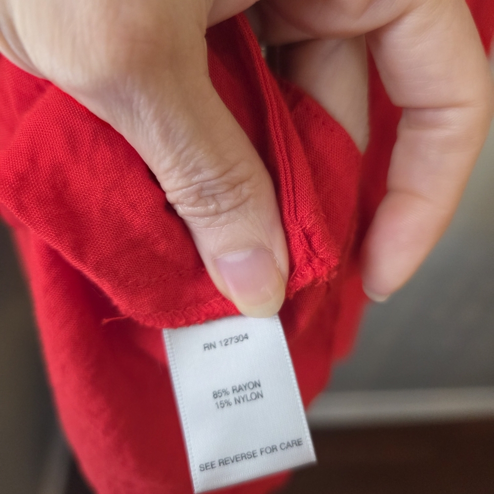 John Mark Red Women's Button-Up Blouse - Picture 6 of 10